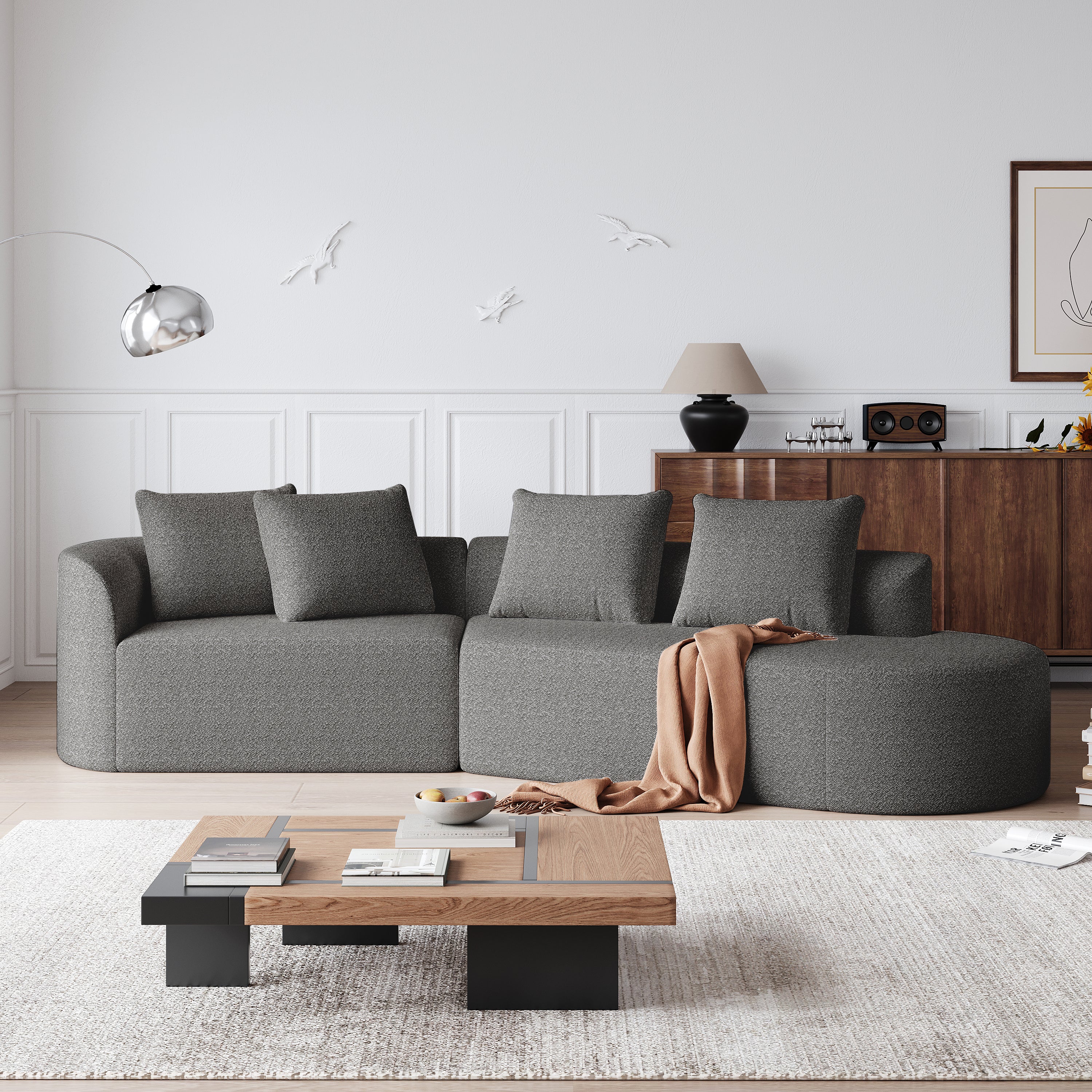 Sofá Modular Modelo TBO Exclusive,  diseño único y premium con espuma de alta densidad 55D HR y chenilla Bélga
