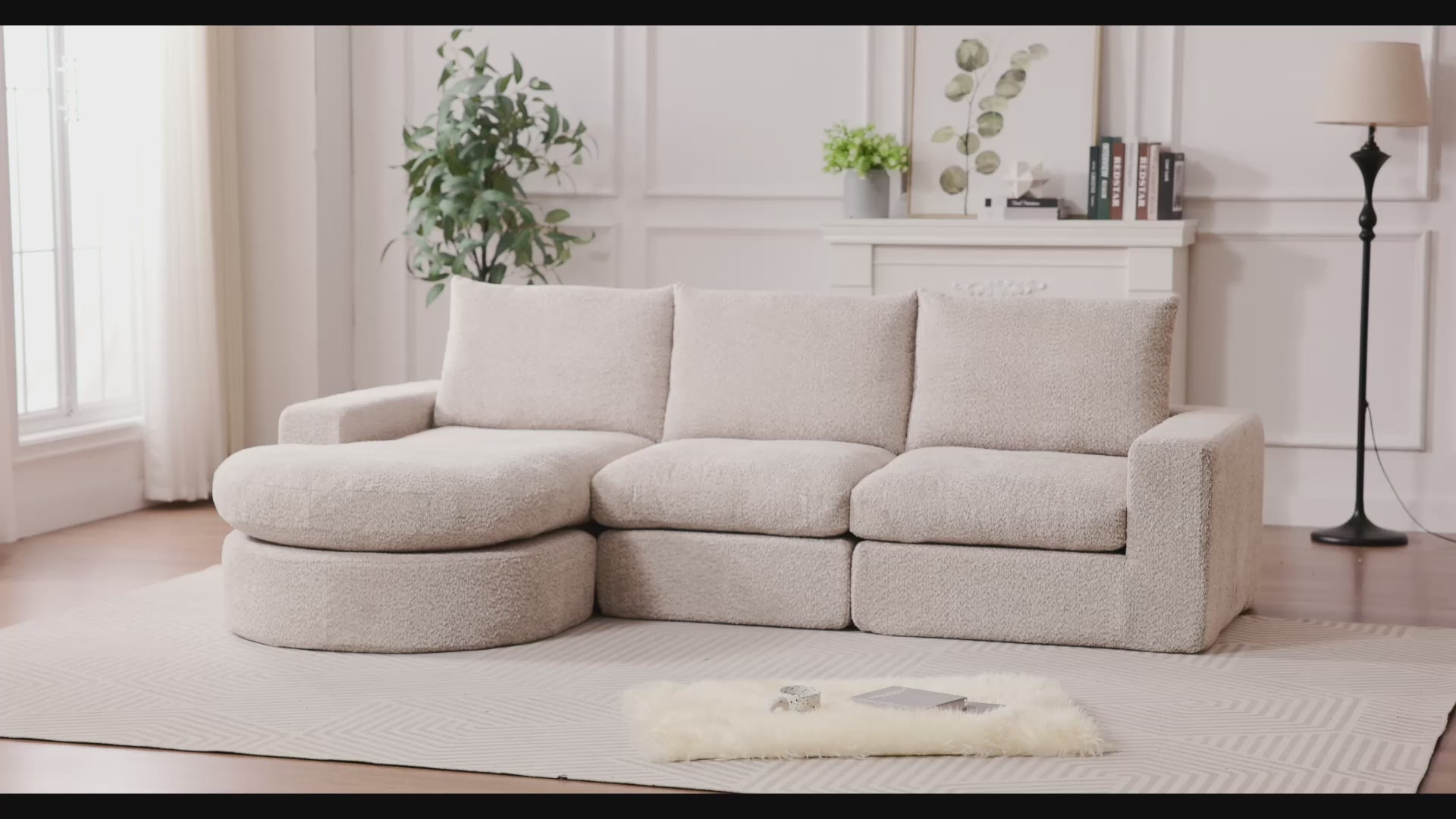 Sofá modular de diseño Nuvola Luxe. en chenilla premium y espuma de alta densidad 55D HR