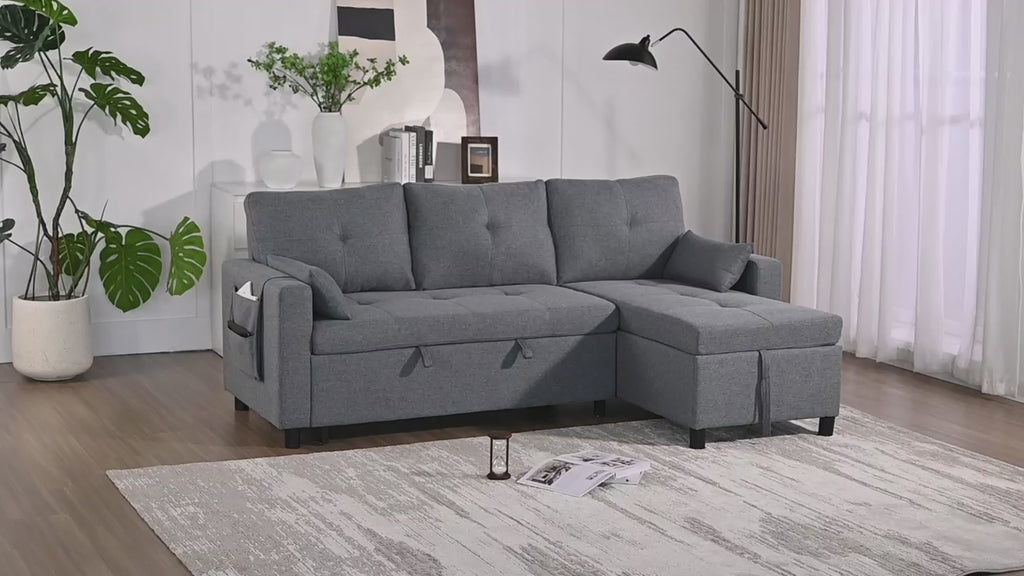 Sofá Cama Modular Multifuncional con Chaise Longue Reversible