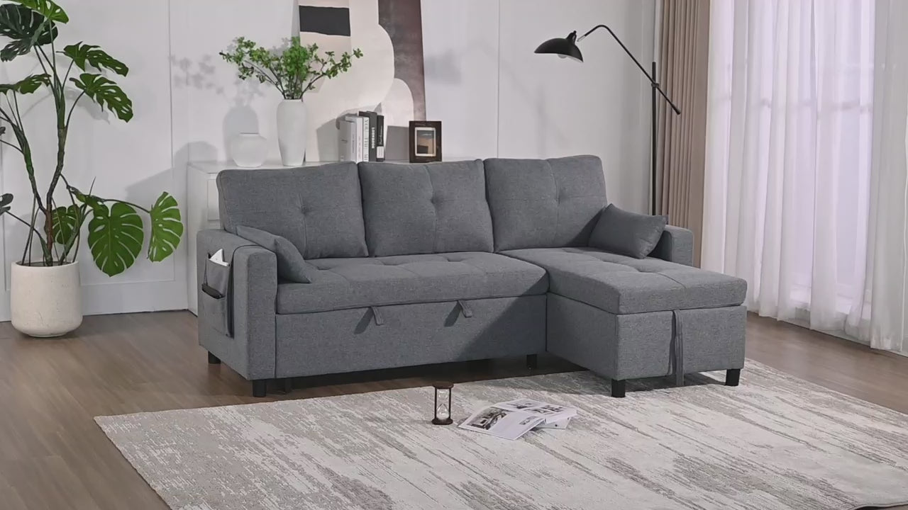 Sofá Cama Modular Multifuncional con Chaise Longue Reversible