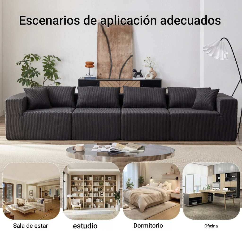 Sofá modular premium modelo milano modular con espuma de alta densidad 55D HR