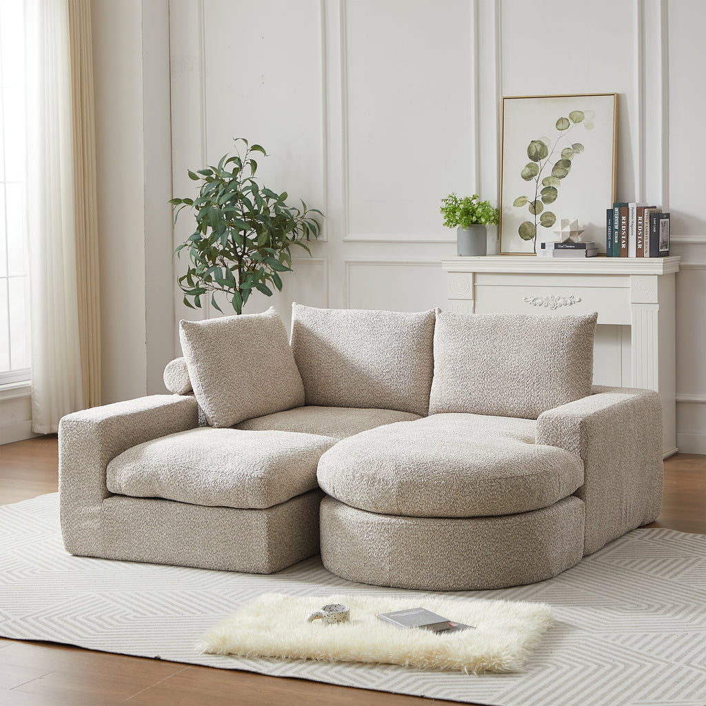 Sofá modular de diseño Nuvola Luxe. en chenilla premium y espuma de alta densidad 55D HR