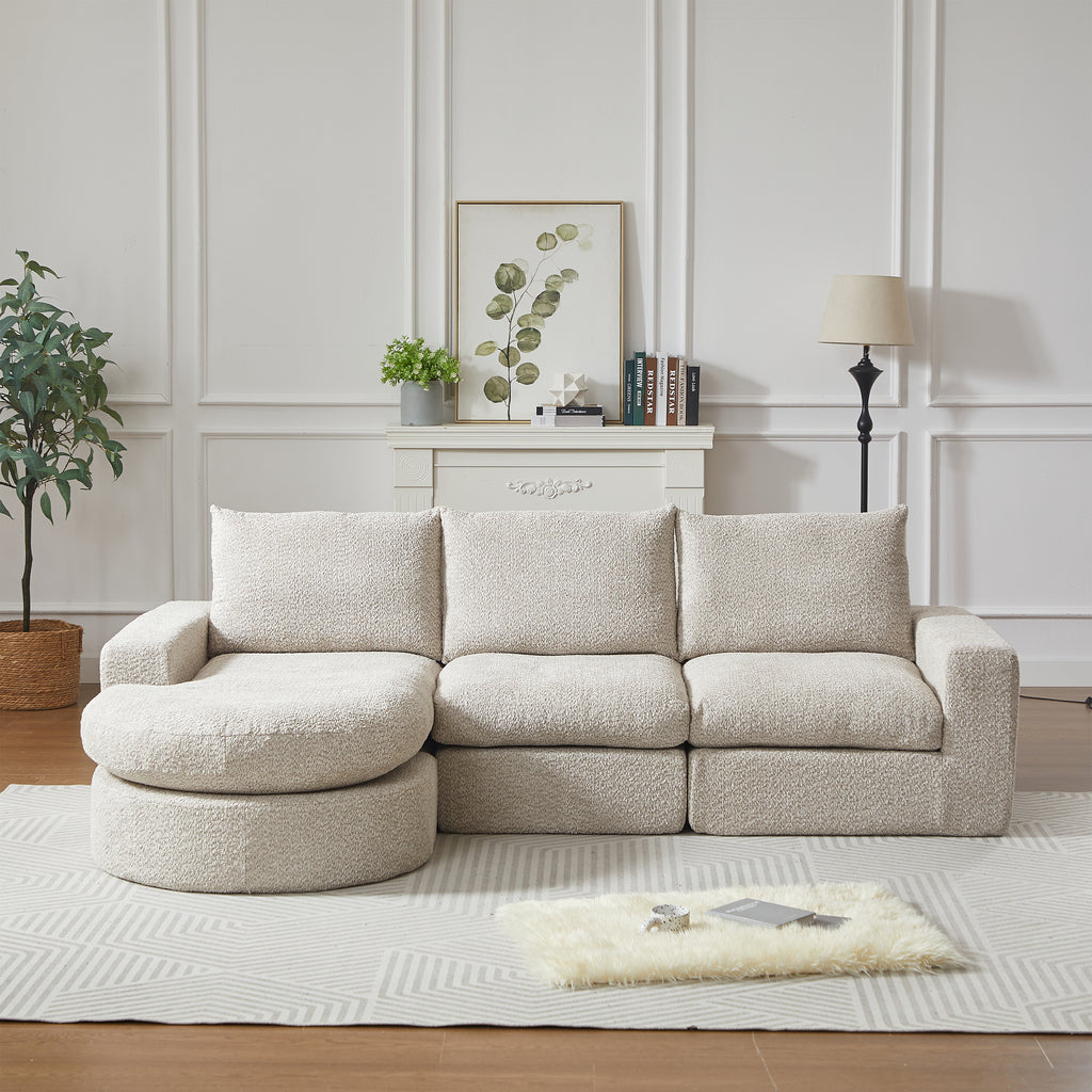 Sofá modular de diseño Nuvola Luxe. en chenilla premium y espuma de alta densidad 55D HR