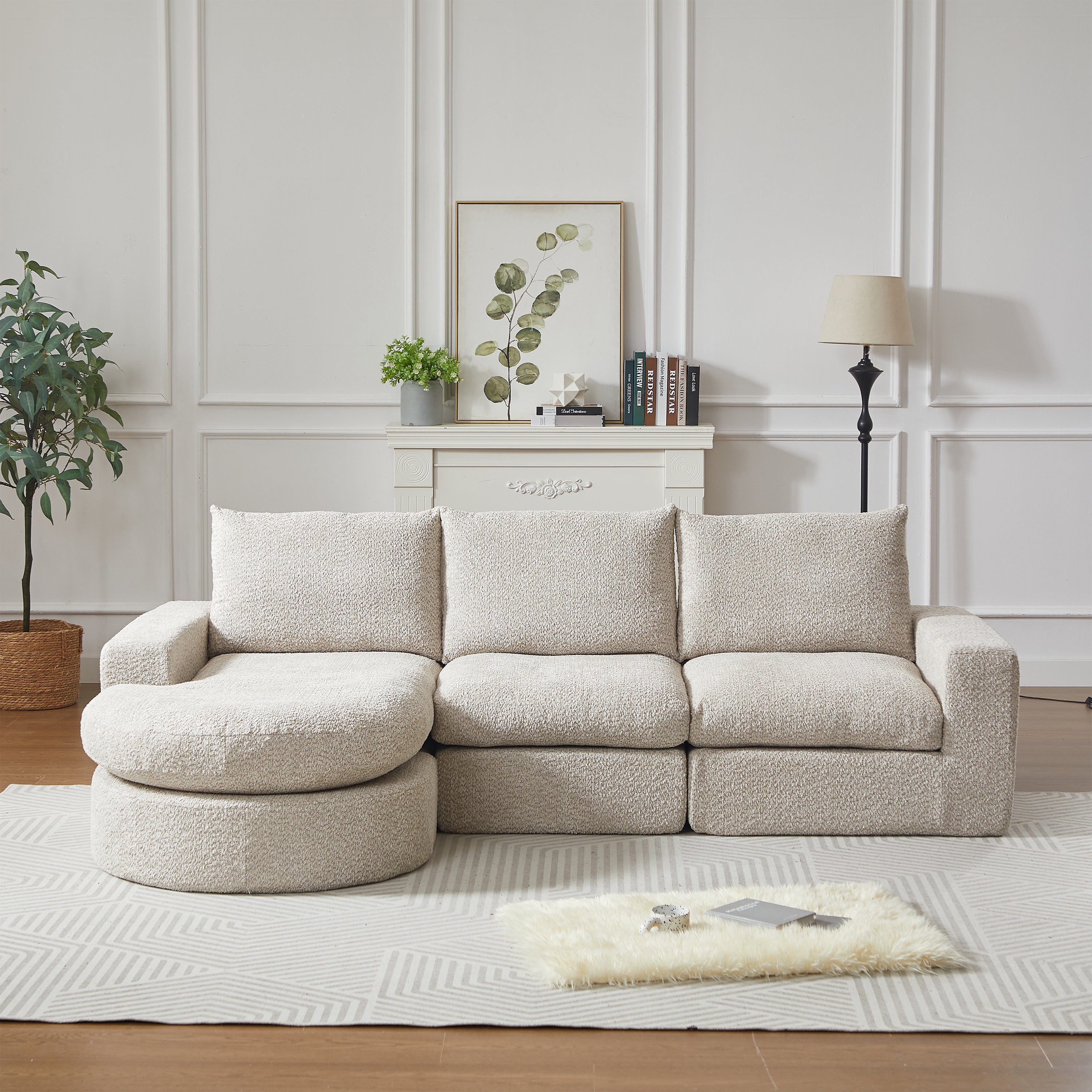 Sofá modular de diseño Nuvola Luxe. en chenilla premium y espuma de alta densidad 55D HR