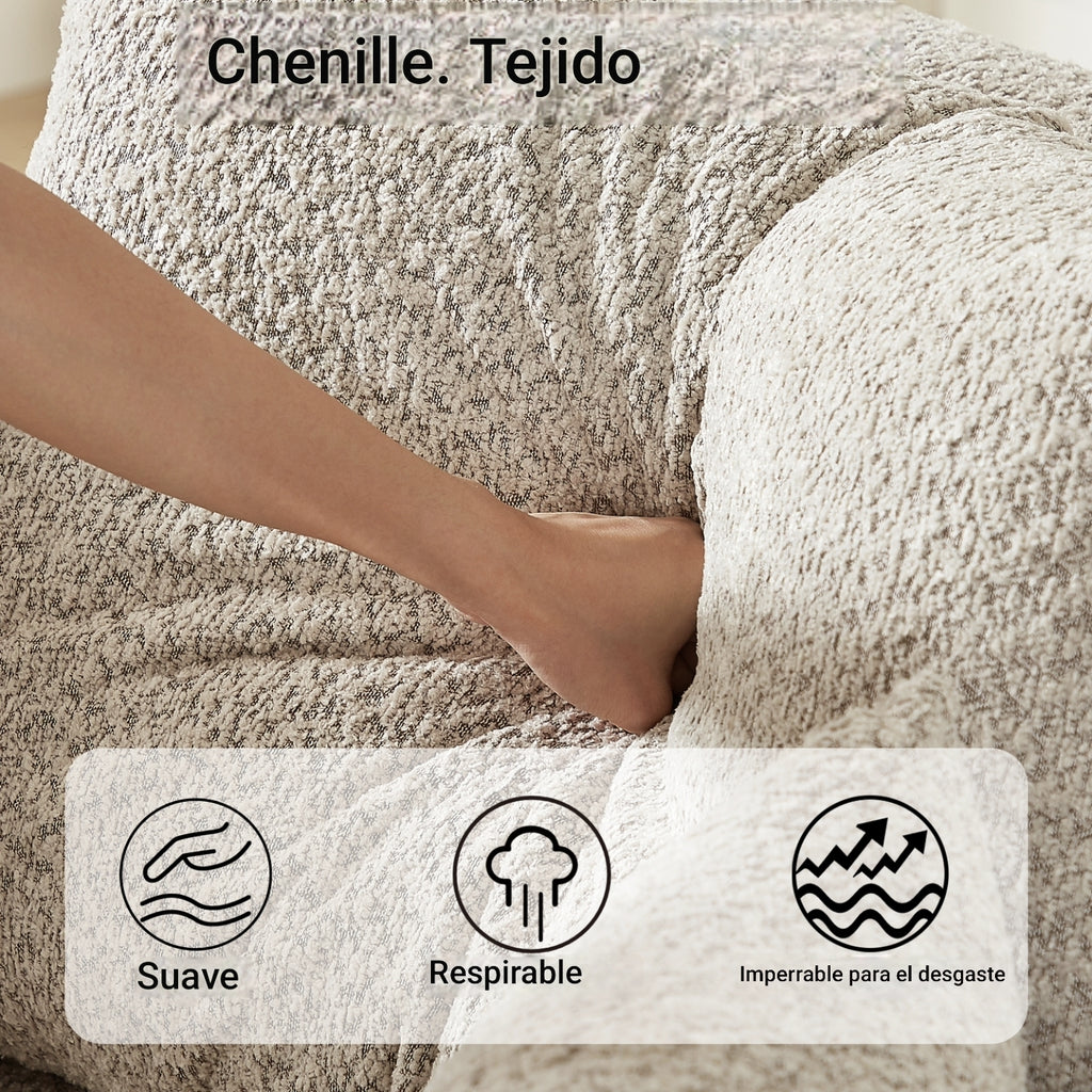 Sofá modular de diseño Nuvola Luxe. en chenilla premium y espuma de alta densidad 55D HR