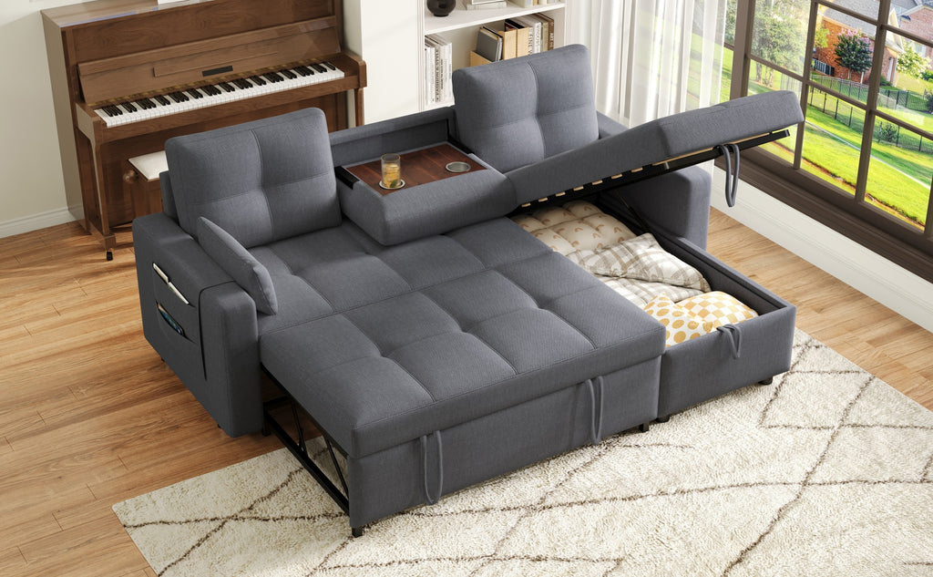 Sofá Cama Modular Multifuncional con Chaise Longue Reversible