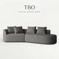 Sofá Modular Modelo TBO Exclusive,  diseño único y premium con espuma de alta densidad 55D HR y chenilla Bélga