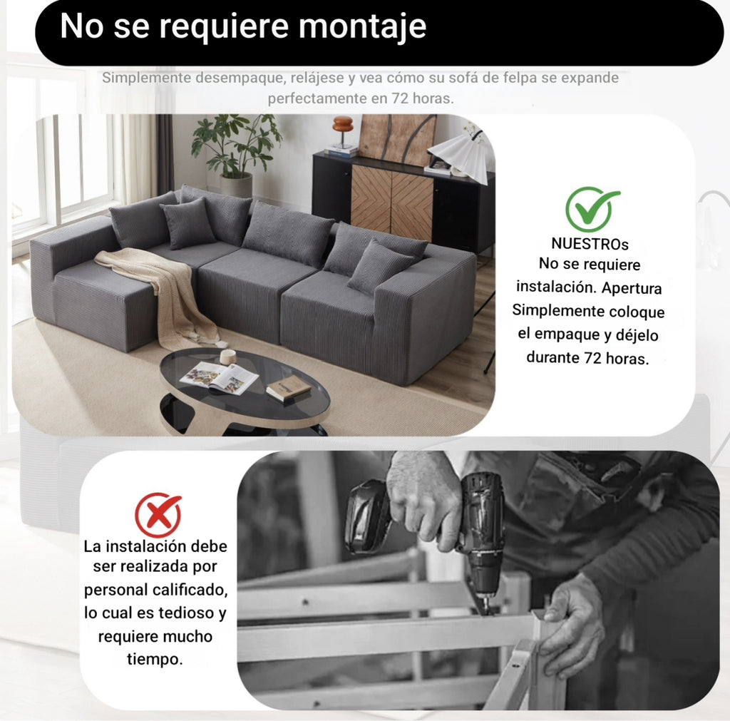 Sofá modular premium modelo milano modular con espuma de alta densidad 55D HR