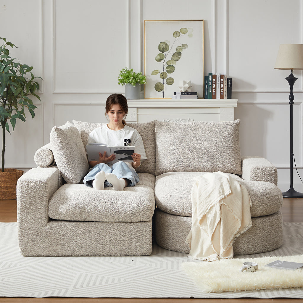 Sofá modular de diseño Nuvola Luxe. en chenilla premium y espuma de alta densidad 55D HR