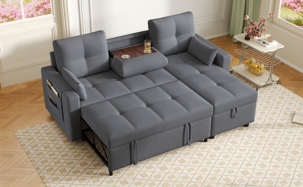 Sofá Cama Modular Multifuncional con Chaise Longue Reversible