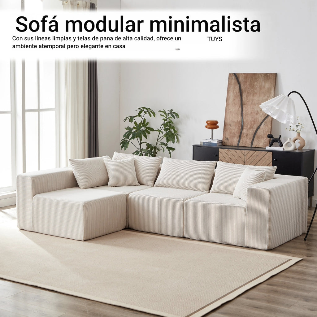 Sofá modular premium modelo milano modular con espuma de alta densidad 55D HR