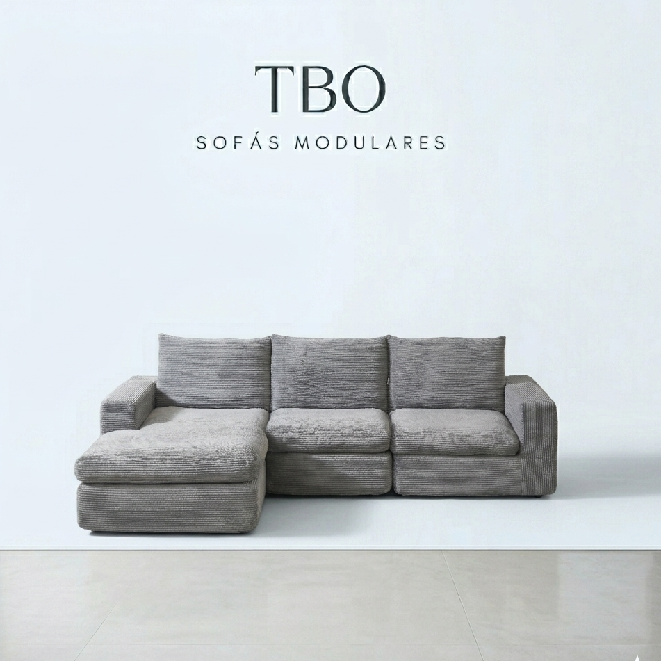 Sofá Modular premium modelo Roma long - con espuma de alta densidad 55D HR y asientos efecto nube