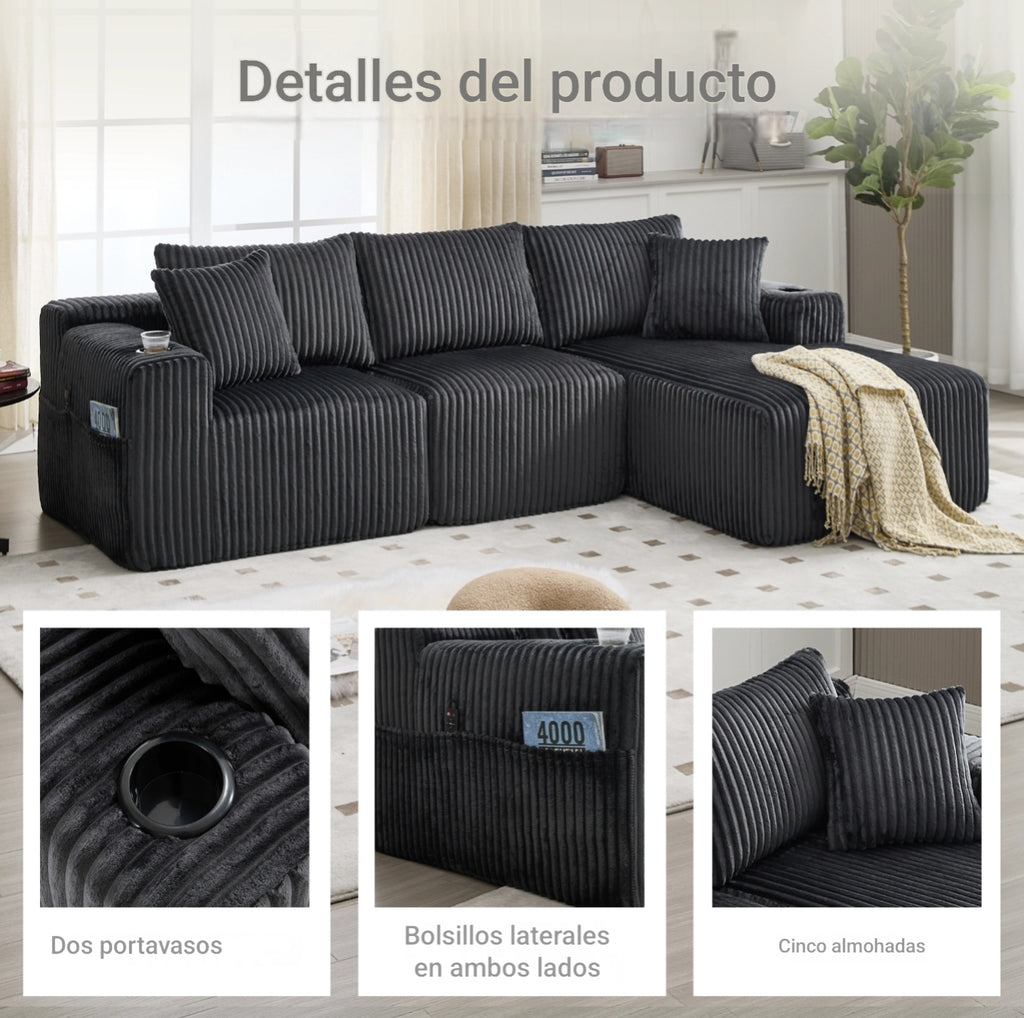 Sofá modular premium  Velvet-Tech 55D  La Ingeniería del Descanso Definitivo