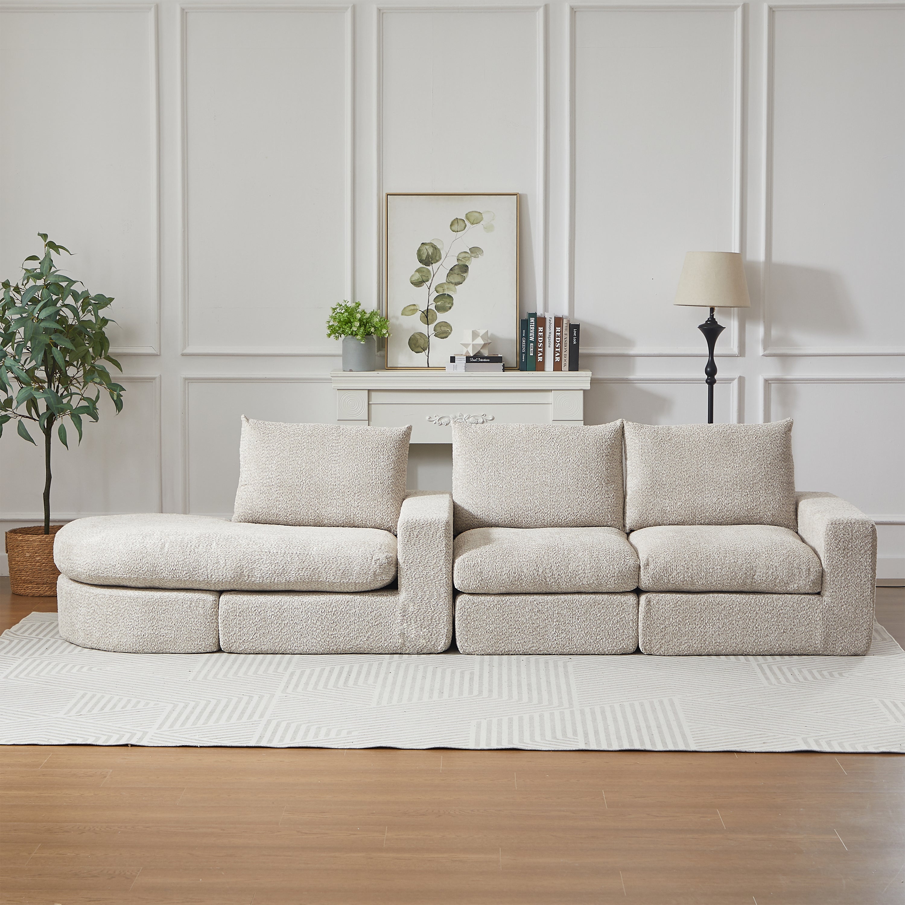 Sofá modular de diseño Nuvola Luxe. en chenilla premium y espuma de alta densidad 55D HR